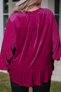 66Disco - Ruffled Sleeve V Neck Blouse