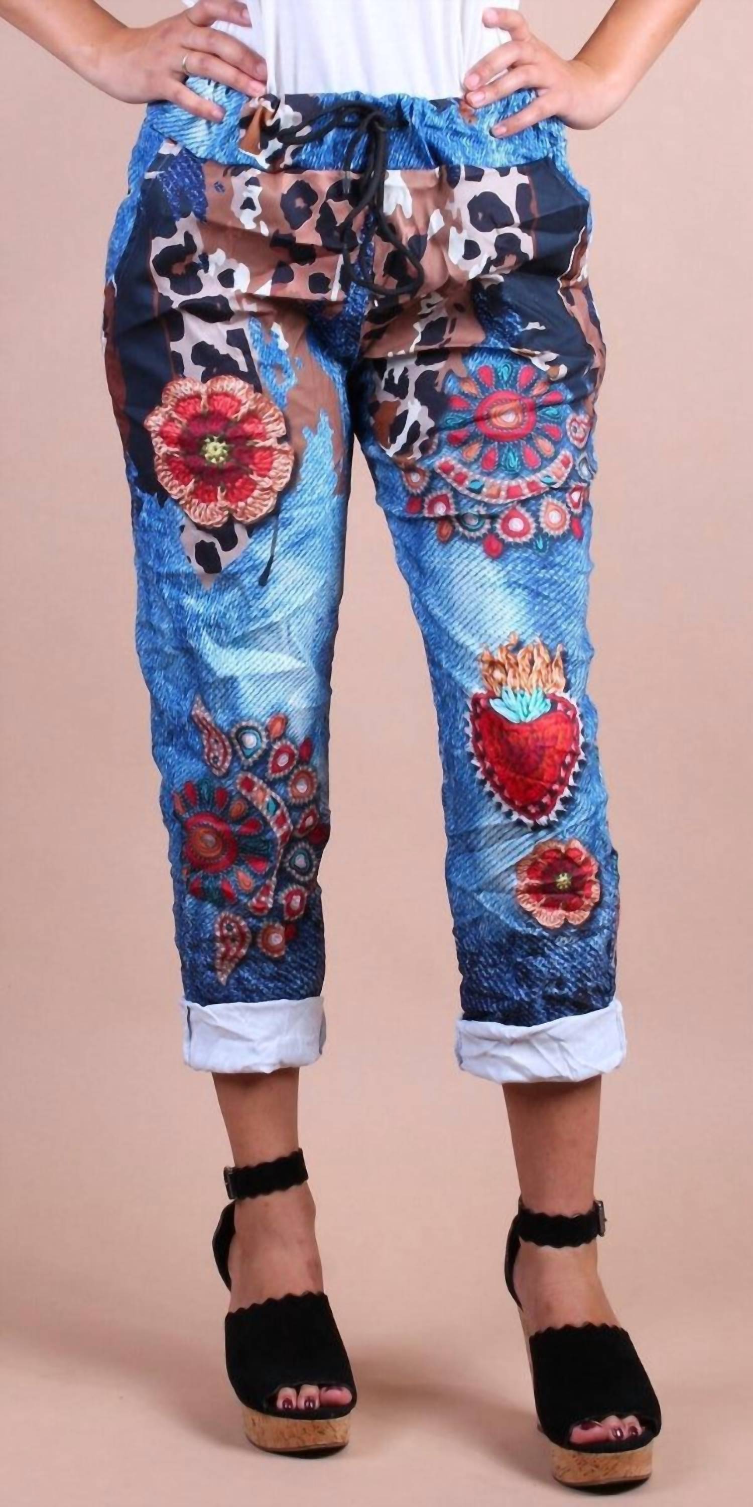 Gigi Moda - Geniviv Cheetah Folk Print Pant