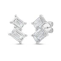 Diana M Jewels - Women's Emerald Lab-Grown Diamond Stud Earrings (6.00 Ct) - Elegant