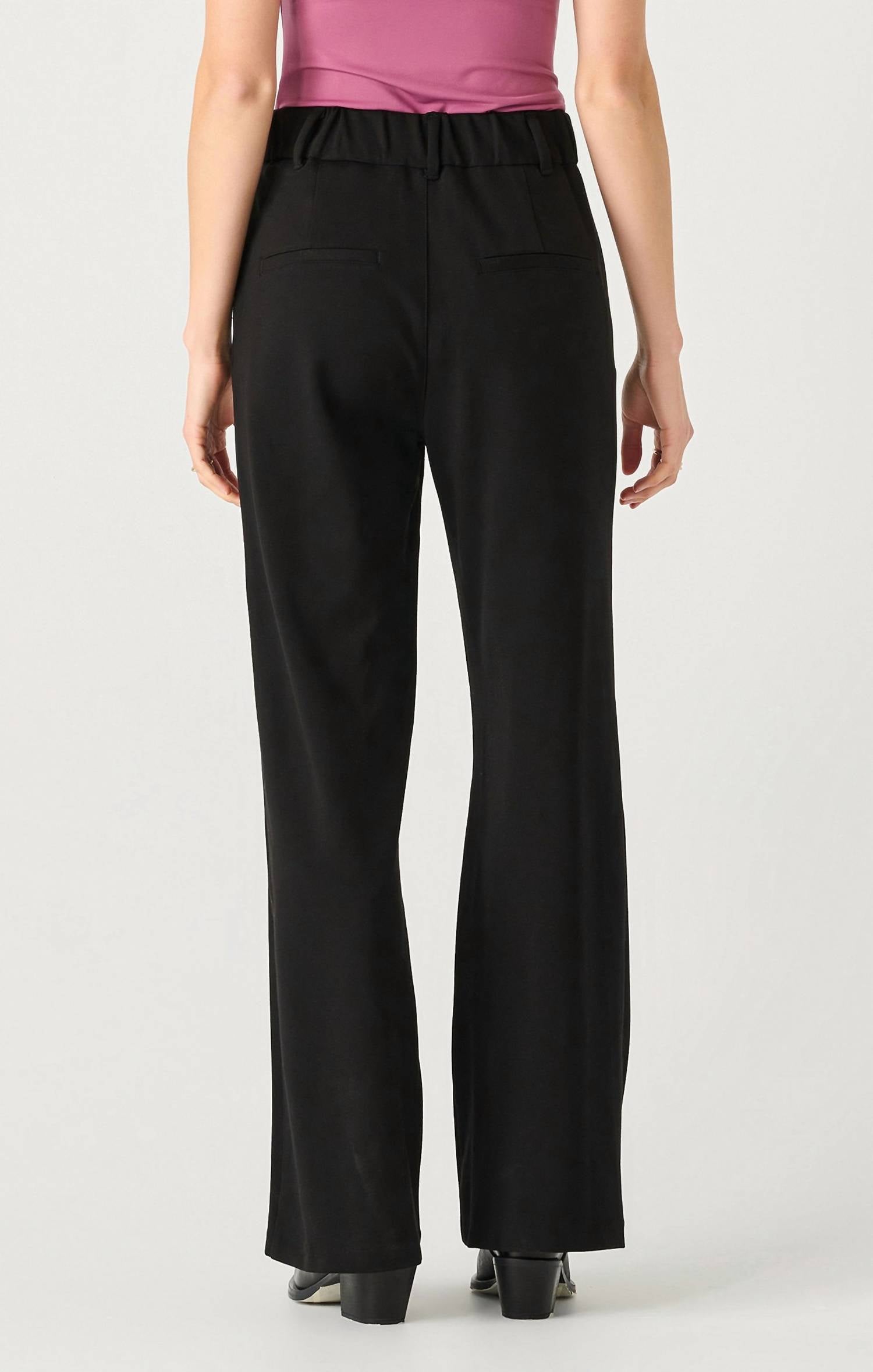 Dex Ponte Knit Wide Leg Trouser in black - women's pants - alternate view