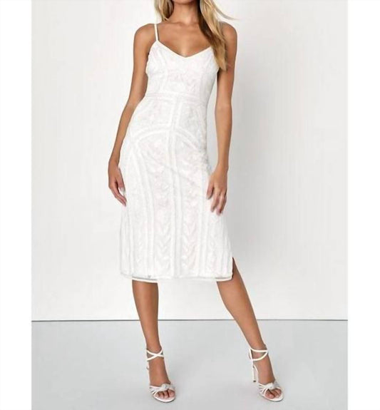 Lulus - Women's Alluring Interest Sequin Embroidered Sleeveless Midi Dress