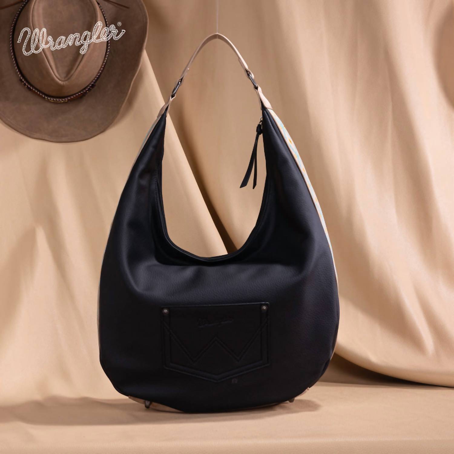 Wrangler - Aztec Embroidered Large Hobo Bag