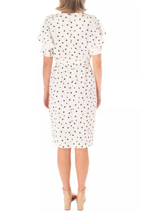 Maison Tara - Belted Short Sleeve Knee Length Dress