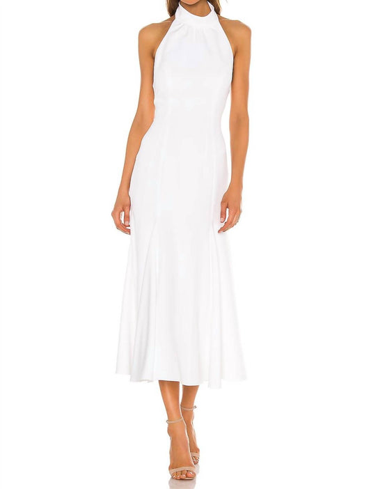 Milly - Cady Penelope High Neck Halter Midi Dress