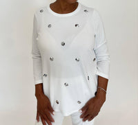 Eli - Ruth 3/4 Sleeve With Sequin Dots Top