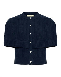 Hellessy Caspian Short Sleeve Cardigan in indigo - women's cardigan - alternate view