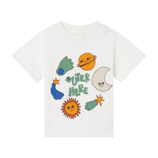 Stella Mccartney - Baby Boy Short Sleeve Tee W/ Outer Here Planet Print