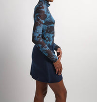 Ganni - Printed Mesh Long Sleeve Rollneck Top