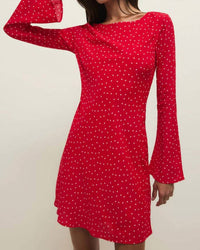 Z Supply Campbell Dot Crepe Dress in red - women's dress - alternate view