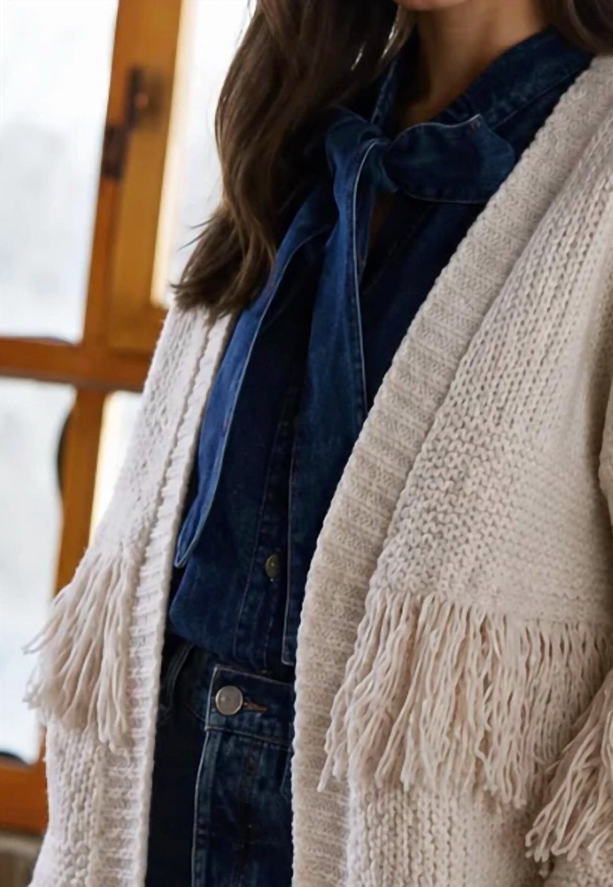 Autumn Cashmere - Fringe Oversized Cardigan