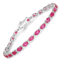 Diana M Jewels Women's Oval Natural Ruby Bracelet (5.84 Ct) - Elegant in 14k white gold - women's jewelry