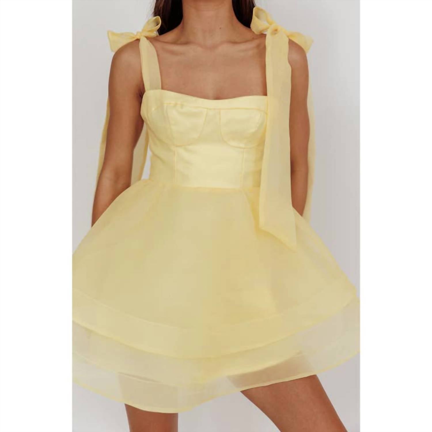 One And Only Collective - Sqaure Neck Organza Mini Dress