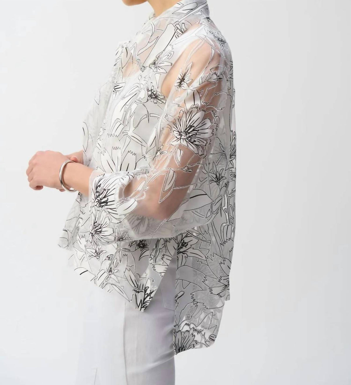 Joseph Ribkoff - Organza Floral Print Boxy Top