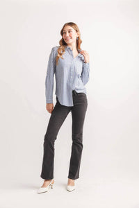 Papillon - Striped Cotton Button Front Shirt