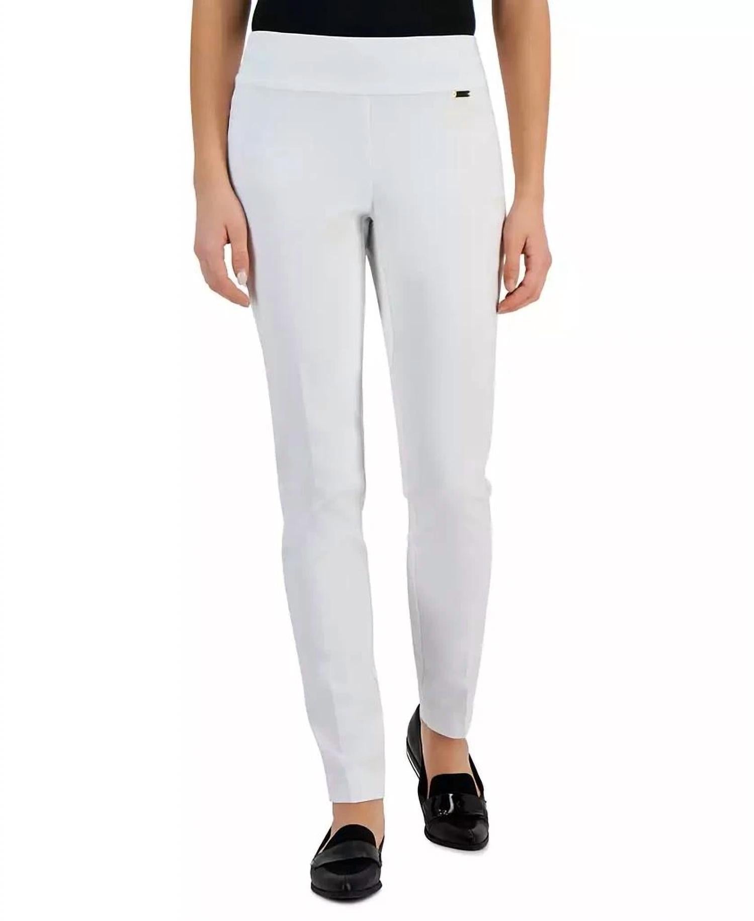 Multiples - Mid-Rise Petite Tummy-Control Pants