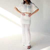 Mimosa - Dream Vacation Crochet Top & Maxi Skirt Set