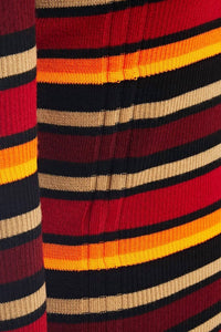 Victoria Beckham - Striped Ribbed Wool Blend Turtleneck Sweater