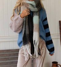three bird nest Women's Everest Cozy Plaid Scarf in blue - women's scarf - view 4