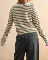 Miou Muse - Striped Button Cardigan