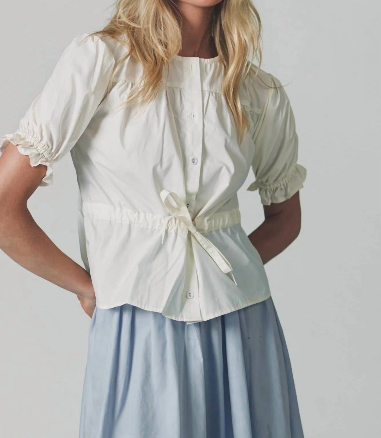 The Shirt - Kayla Short Balloon Sleeves Shirt