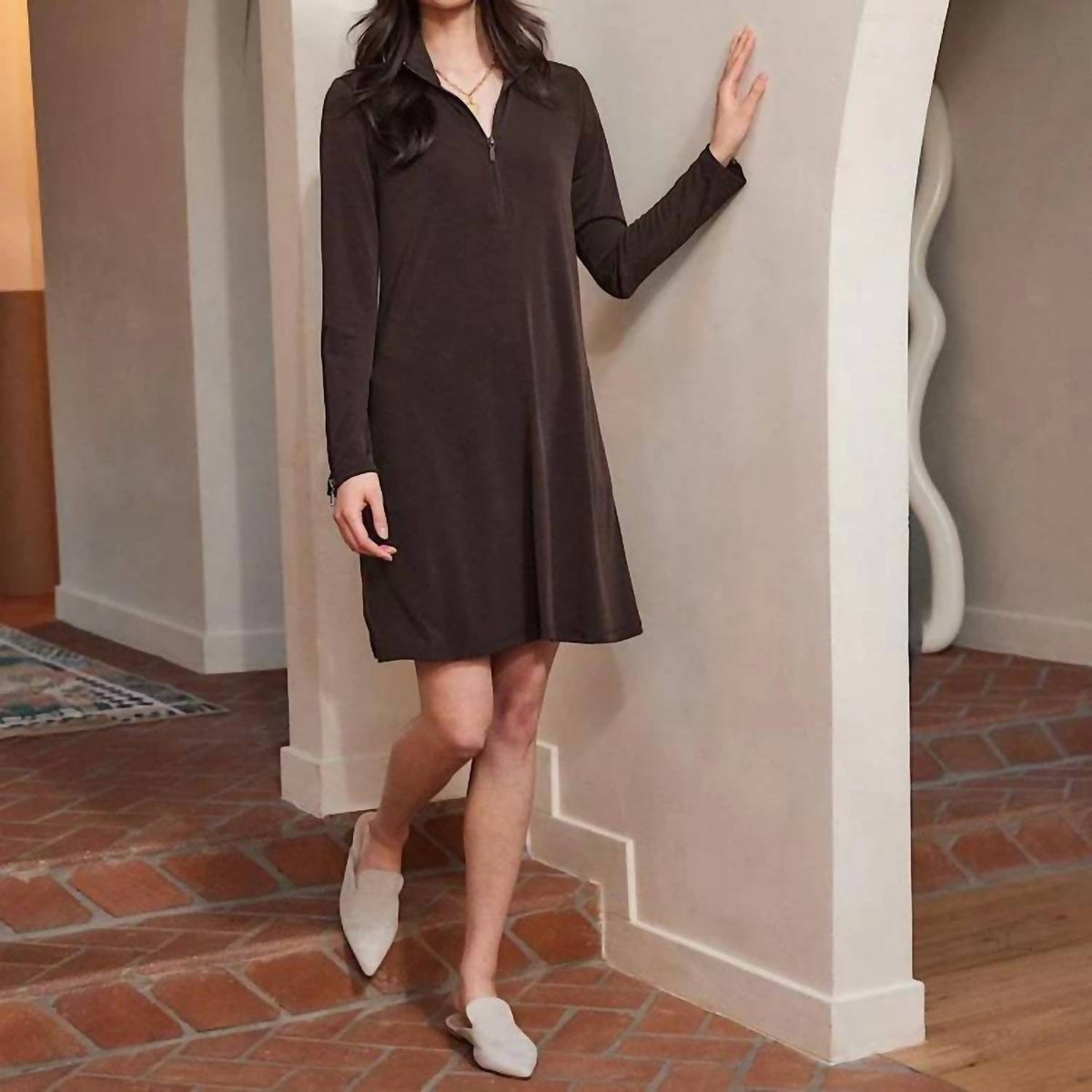 Karen Kane - Zaylee Zip-up Travel Mini Dress