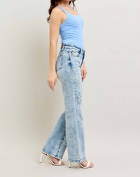 Judy Blue - High Waist Mineral Wash Destroy 90's Straight Jeans