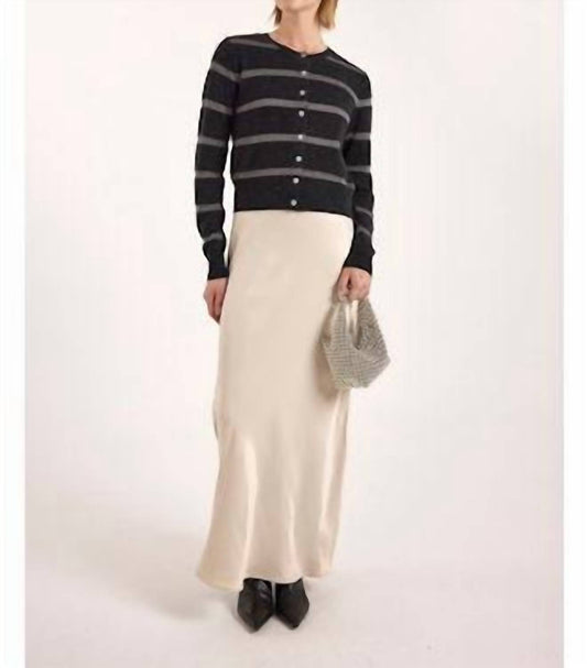 Brodie Cashmere - Simone Lurex Stripe Cashmere Cardigan