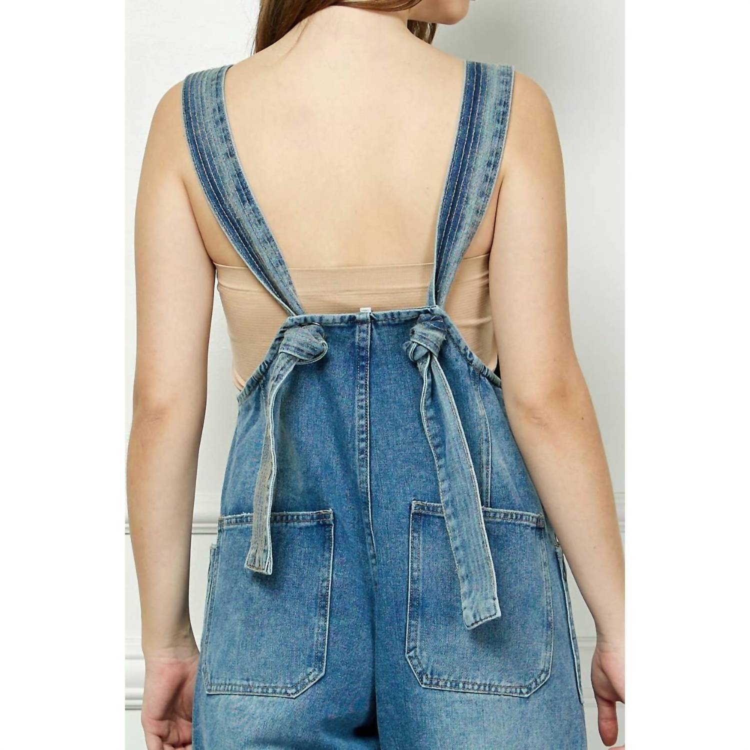 Veveret - Women's Kelly Denim Multi Button Fatigue Overall