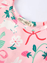 Rylee Faith Designs - Girls Strawberry Bunny Bow Print Dress
