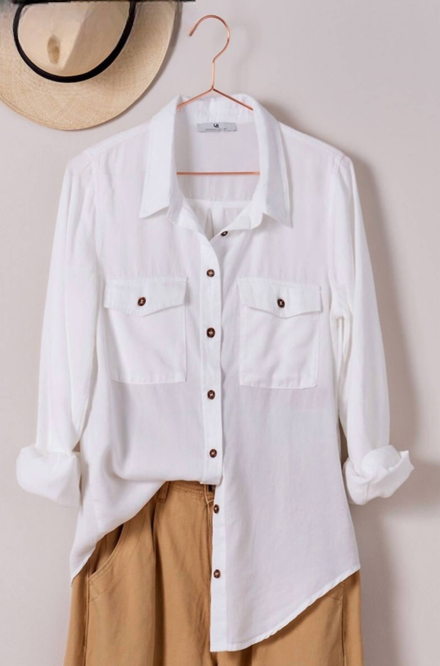 Trend:Notes - Women's Chambray Button Down Shirt