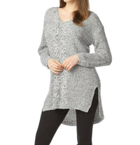 Papillon - Step Hem Sweater With Cable Knit Design