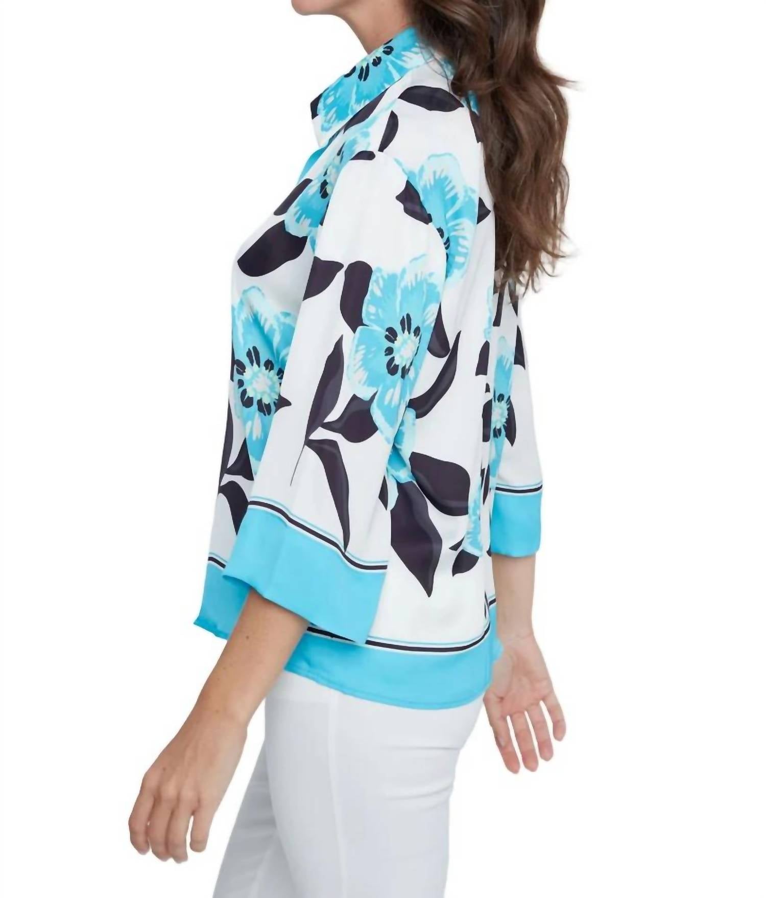 Renuar - Woven Quarter Sleeve Blouse