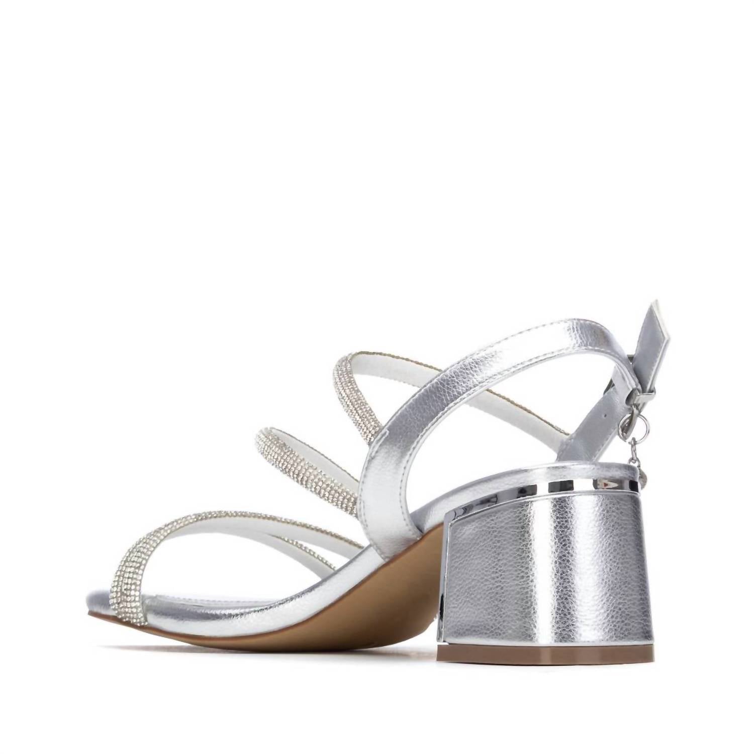 Xti Women's Faux Leather Open Toe Sandals in silver - women's sandal - alternate view