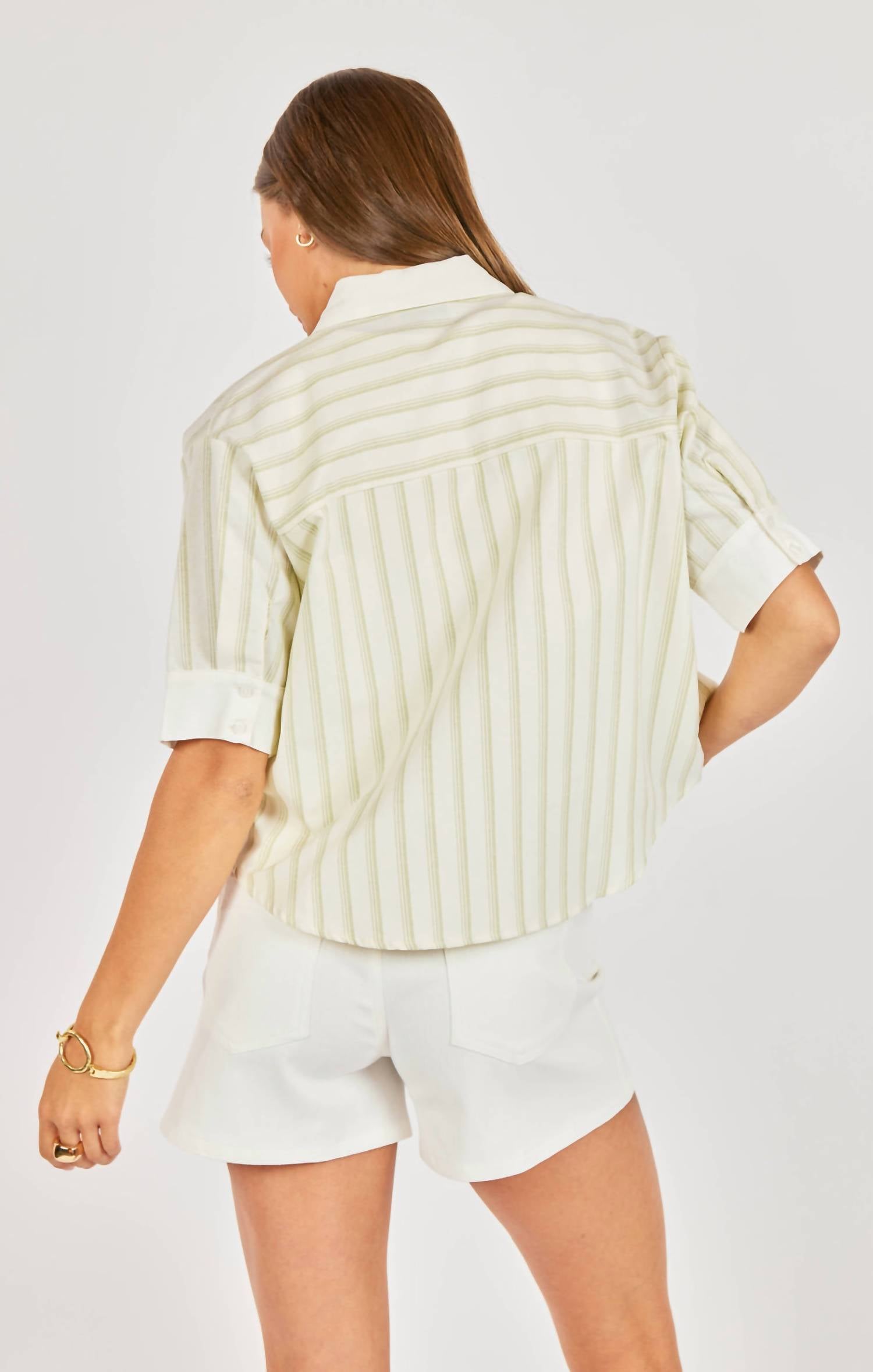 Sadie & Sage Margs at Sunset Shirt in beige - women's t-shirt - detail view
