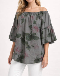 Tempo Paris - Off-shoulder Linen Blouse