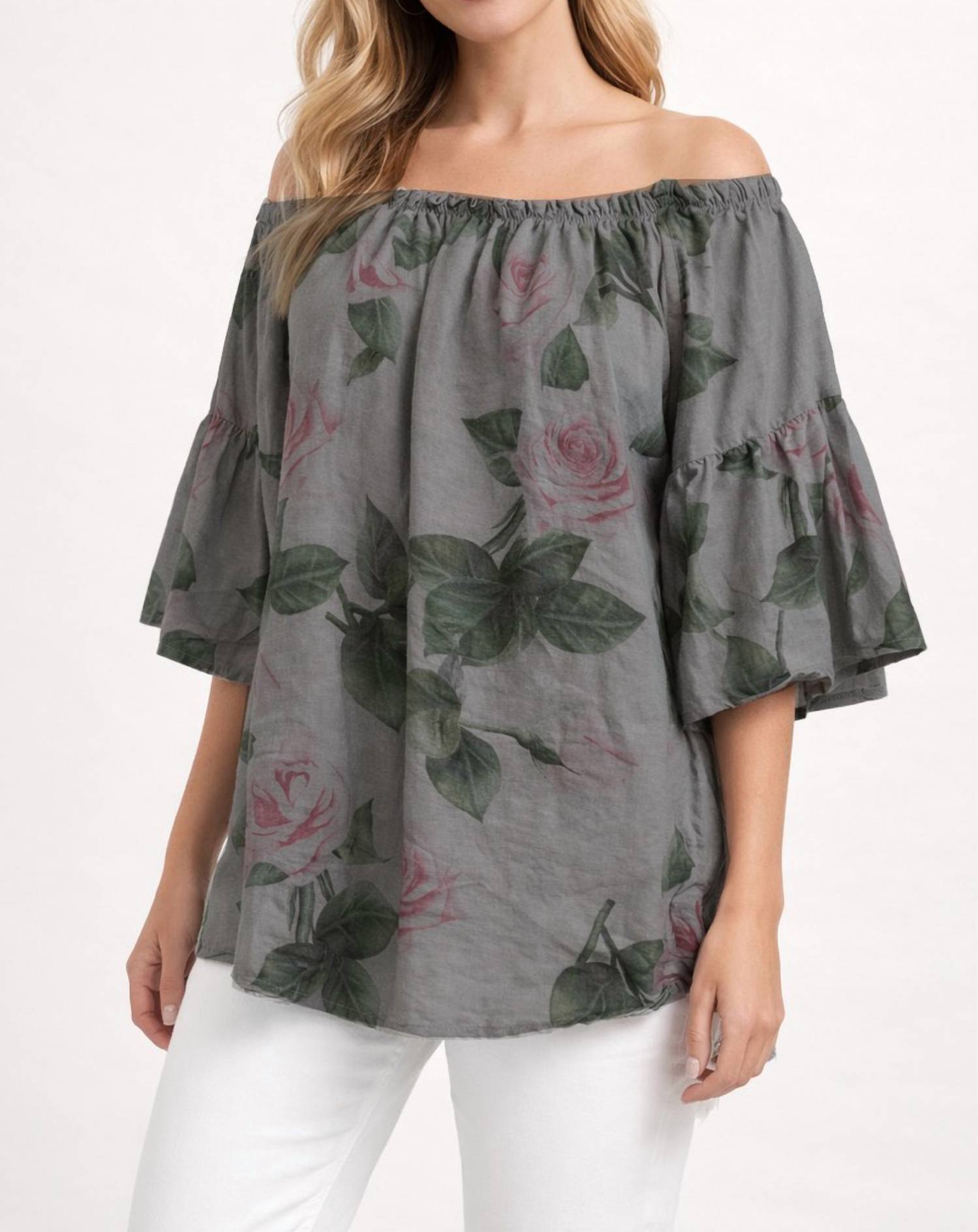 Tempo Paris - Off-shoulder Linen Blouse