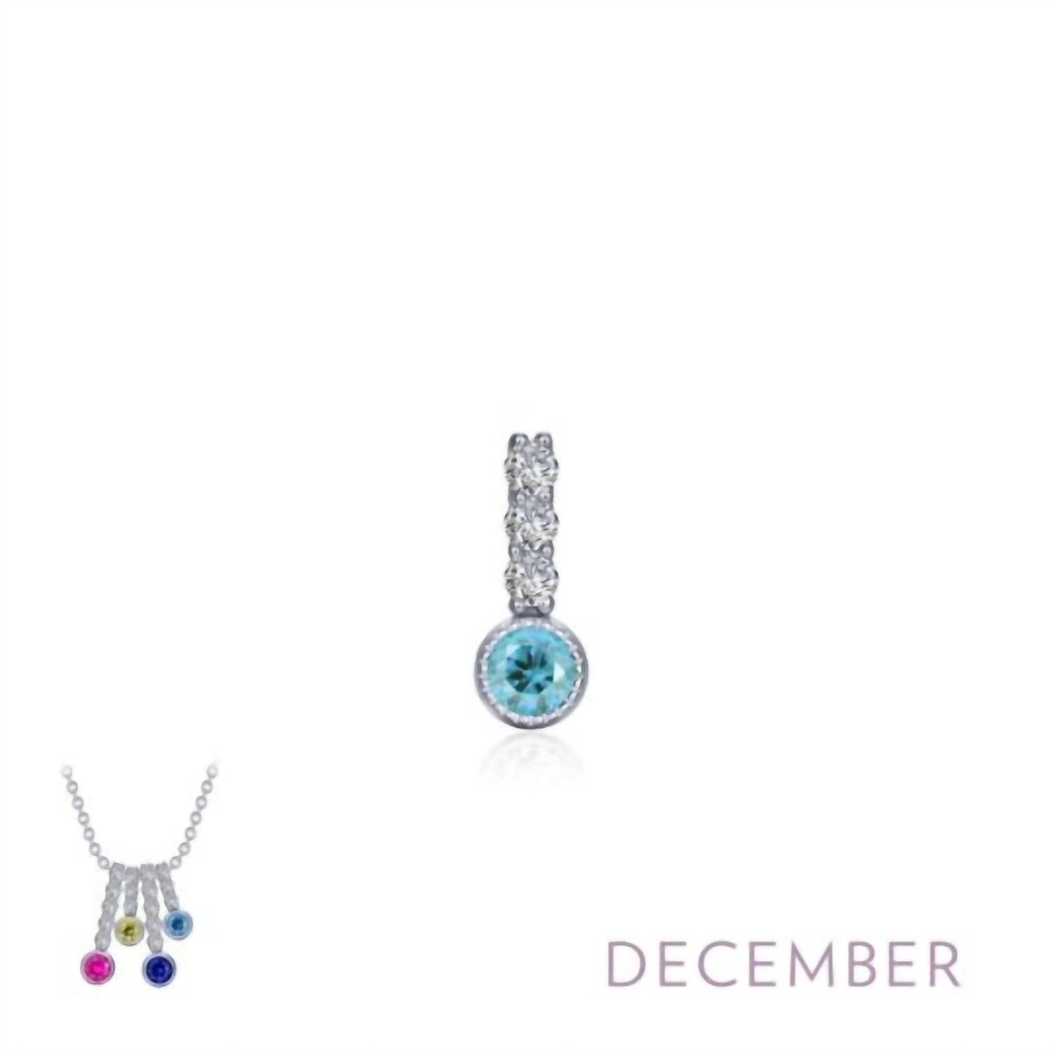 Lafonn Women's Birthstone Love Pendant in december blue topaz - women's item - detail view