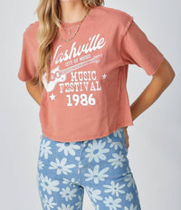 Baevely By Wellmade - Nashville Music Fest Cropped Tee