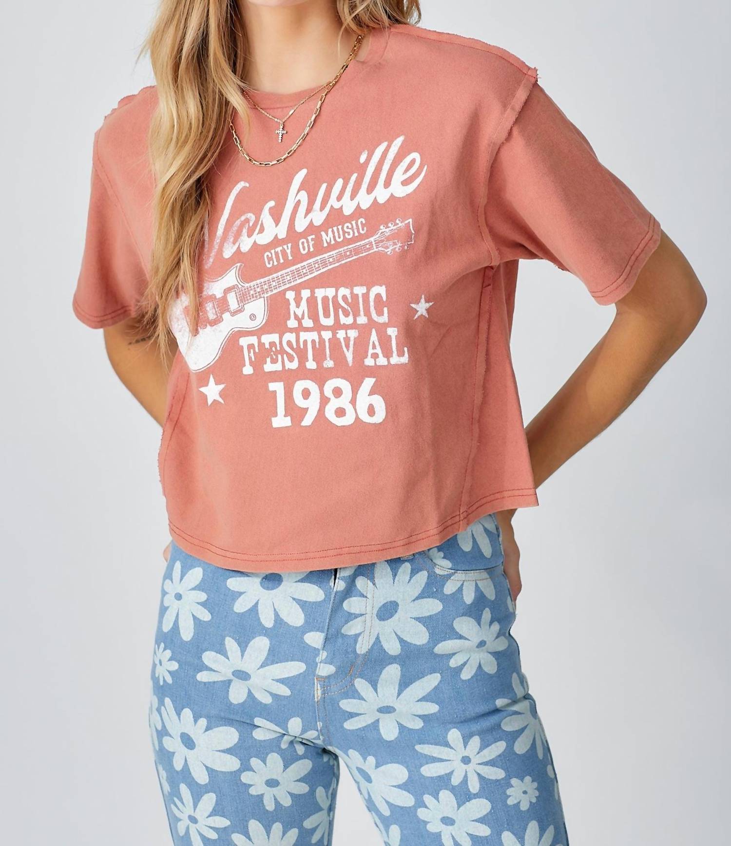 Baevely By Wellmade - Nashville Music Fest Cropped Tee