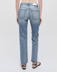Re/Done - Mid Rise Stove Pipe Jeans