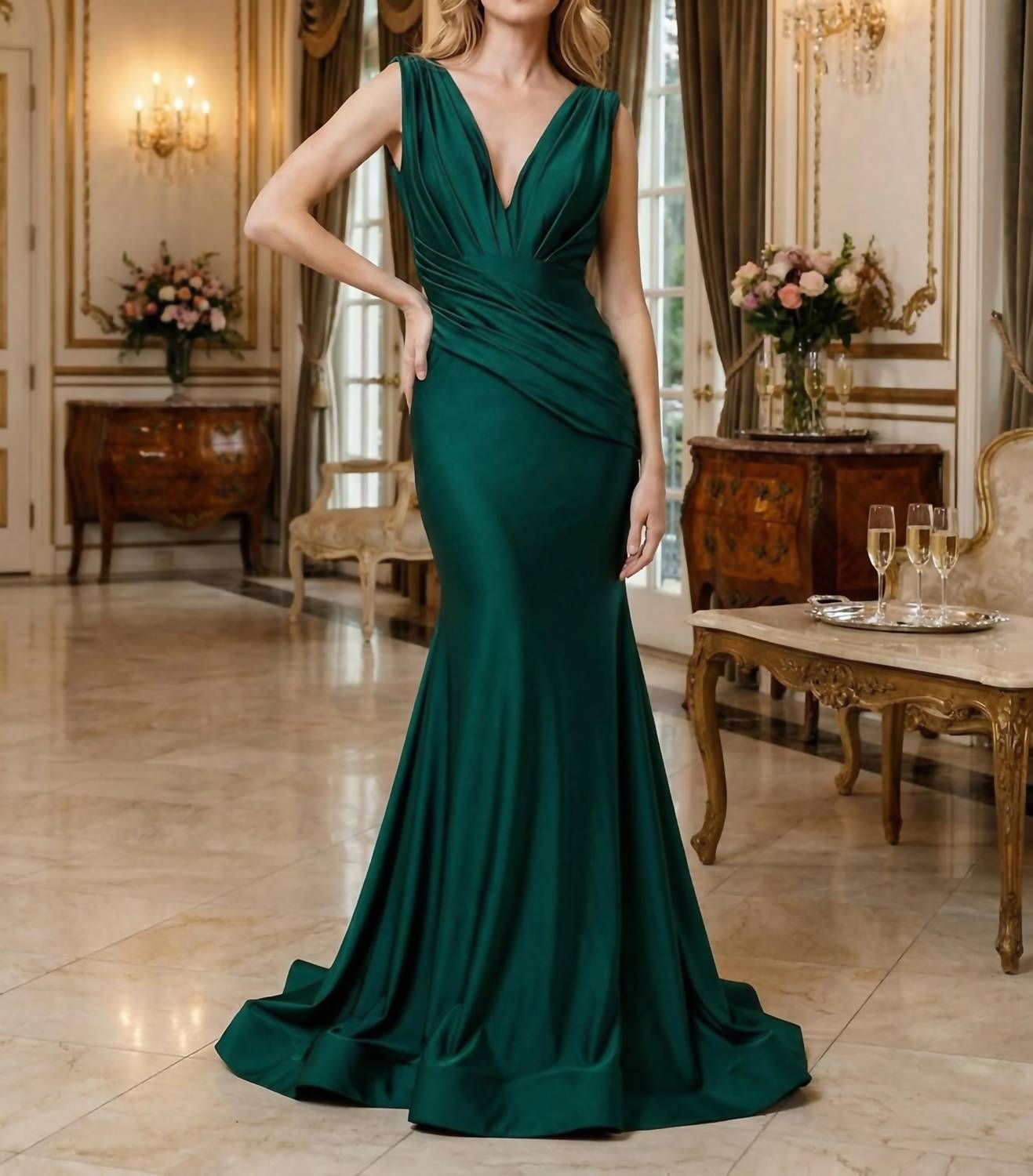 Amelia Couture - Sleeveless Bodycon Stretchy Bridesmaids Dress