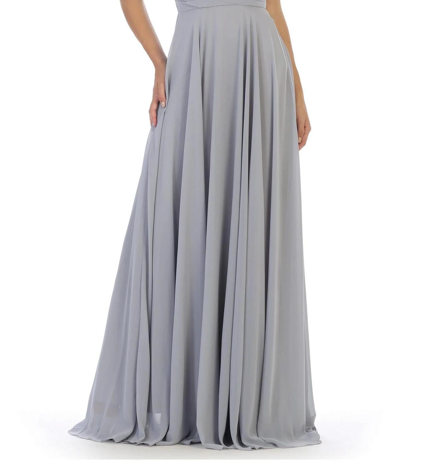 Eva - Florence Pleated Off Shoulder Chiffon Dress