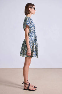 APIECE APART Morgan Mini Dress in lace floral flex - women's dress - detail view