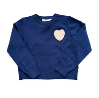 Compania Fantastica - Girl's Knitted Sweater With Heart Embroidery