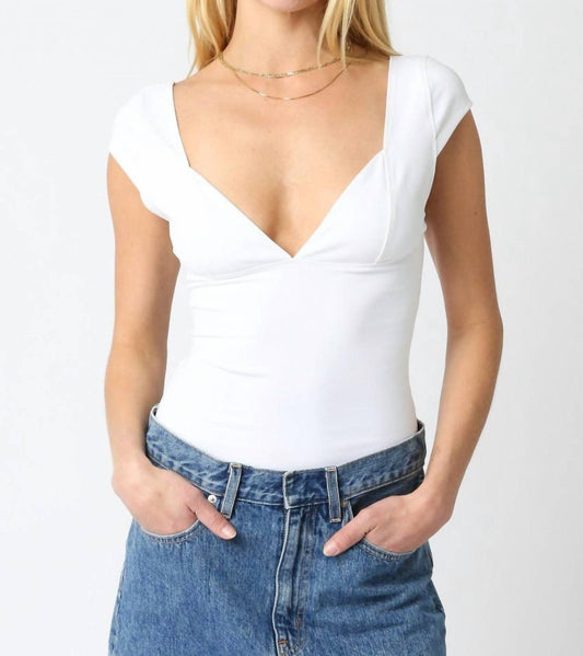 Olivaceous - Mollie Y2k Slim Fit Stretch Cotton Top