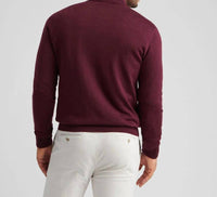 PETER MILLAR Autumn Crest Quarter Zip Sweater in autumn foliage - men's sweater - detail view