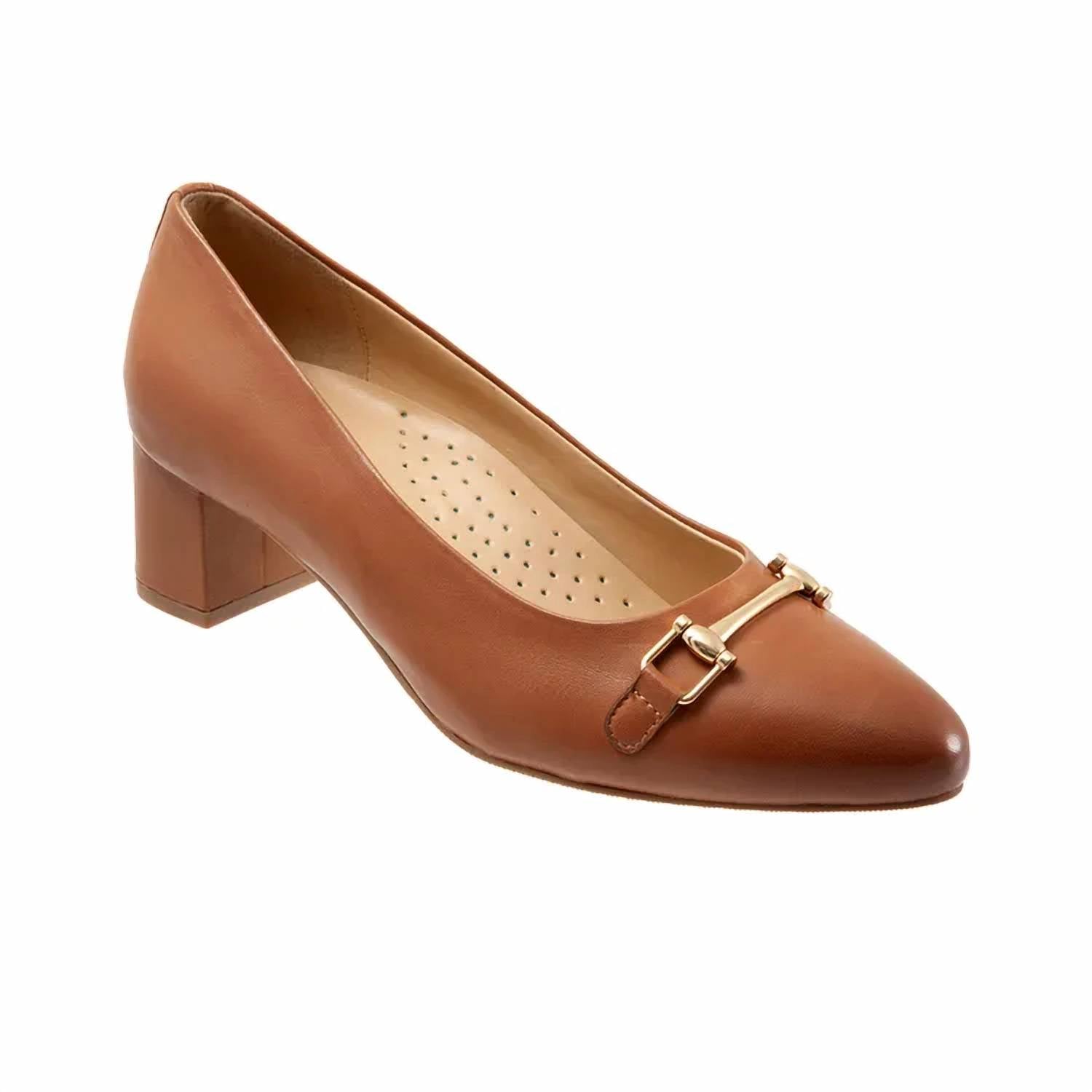 Trotters Women's Kenzie Modern Block Heel in luggage - women's heels