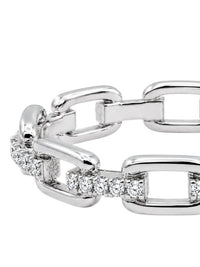 Allyanna Gifts - Women's Moissanite Horseshoe Link Eternity Ring Band