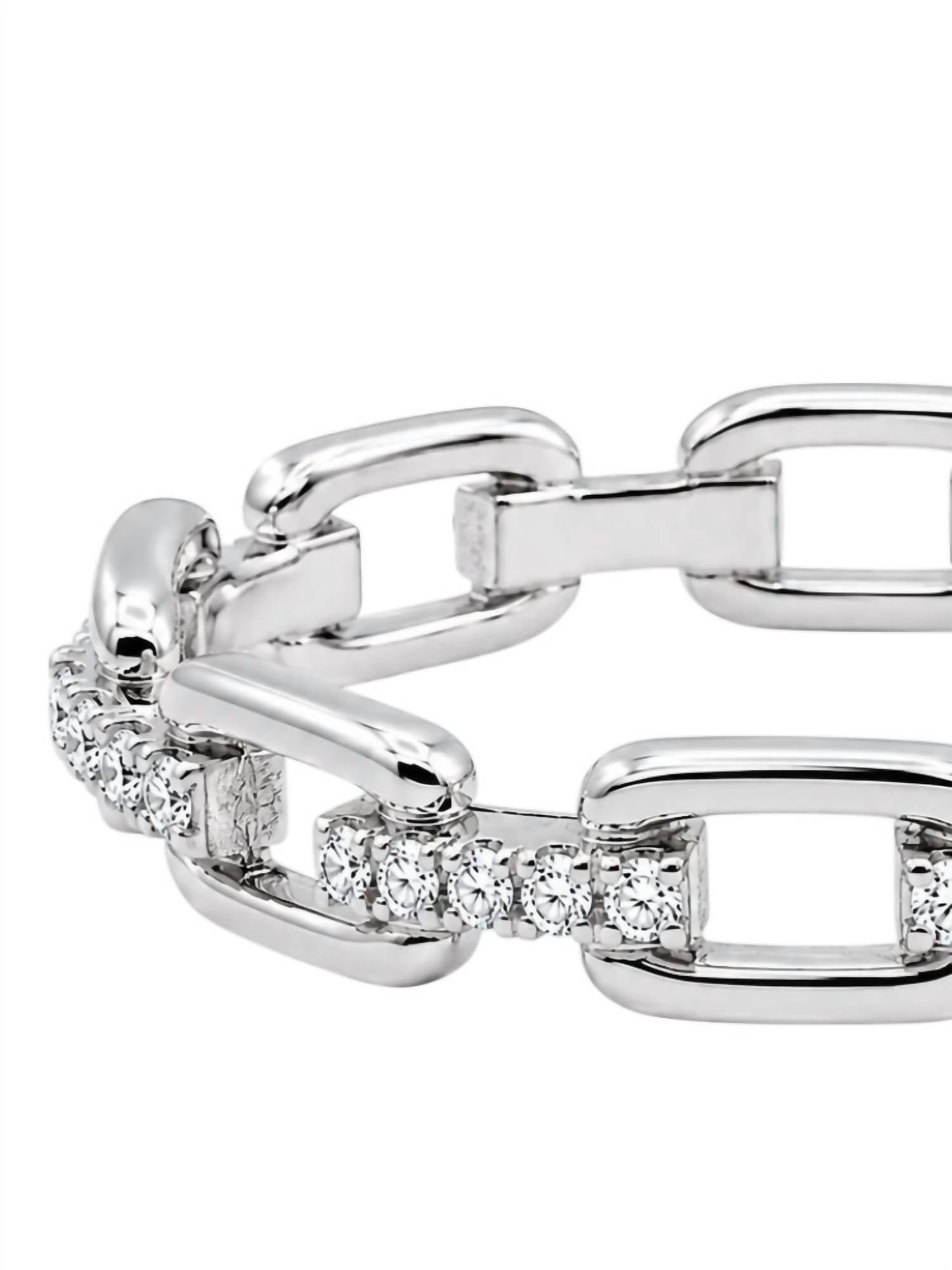 Allyanna Gifts - Women's Moissanite Horseshoe Link Eternity Ring Band