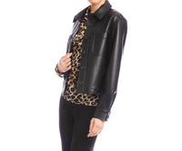 Karen Kane - Faux Leather Cropped Jacket